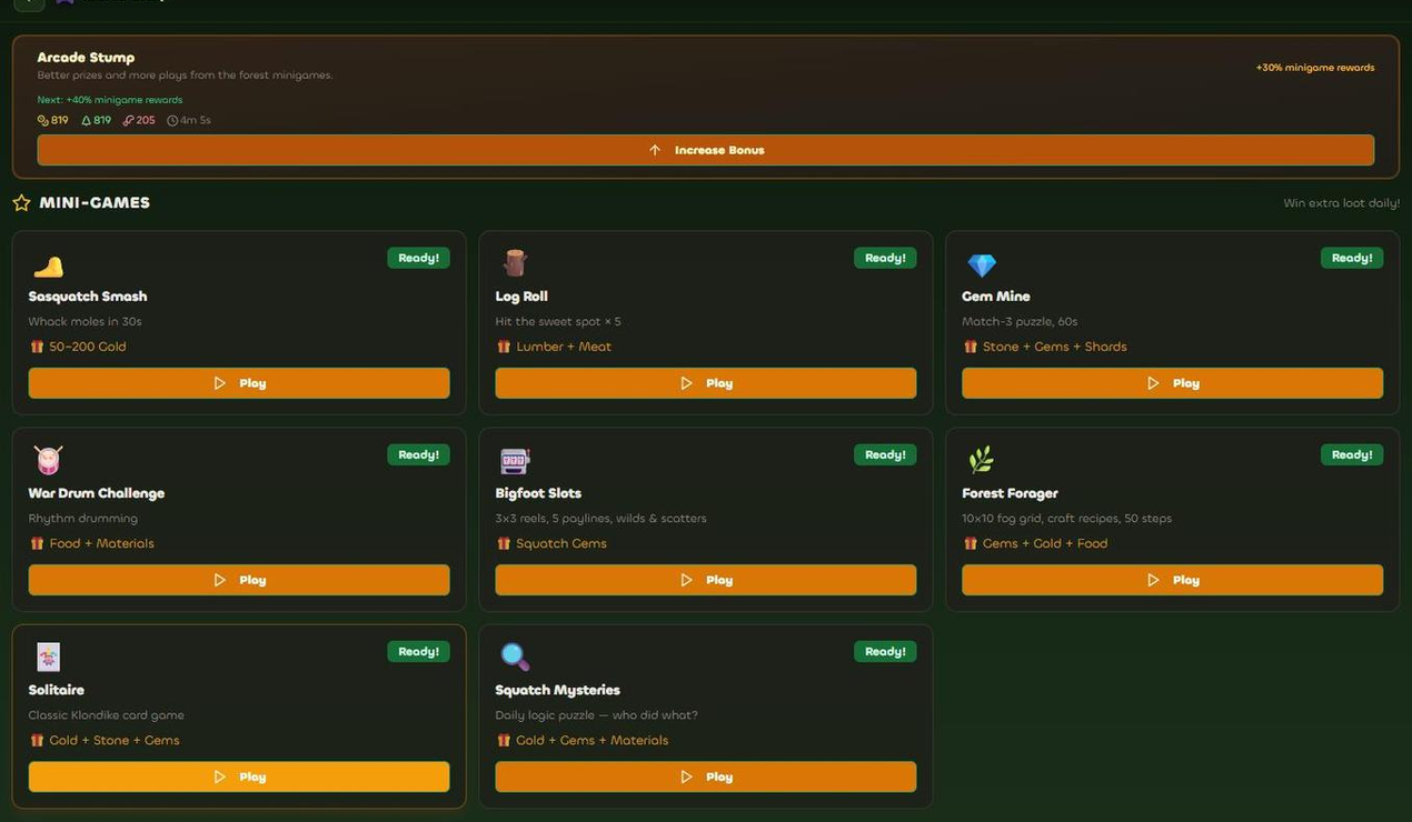 Mini-games hub
